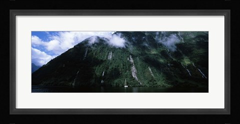 Framed Low angle view of a mountain, Milford Sound, Fiordland, South Island, New Zealand Print