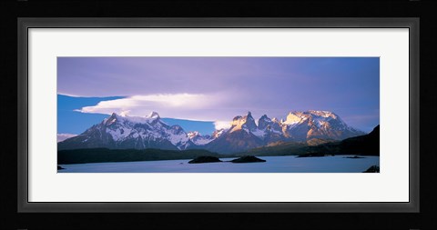 Framed Clouds over snow covered mountains, Towers Of Paine, Torres Del Paine National Park, Patagonia, Chile Print