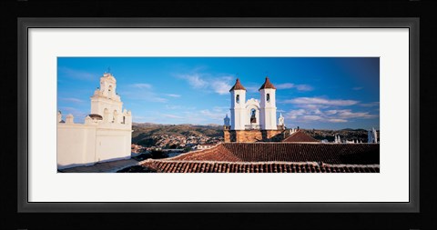 Framed High angle view of a city, San Felipe Neri convent, Church Of La Merced, Sucre, Bolivia Print