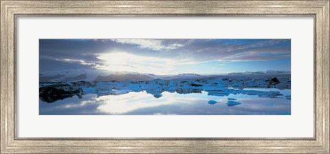 Framed Icebergs in a lake, Jokulsarlon Lagoon, Iceland Print