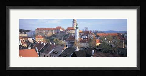Framed High angle view of a town, Cesky Krumlov, South Bohemian Region, Czech Republic Print
