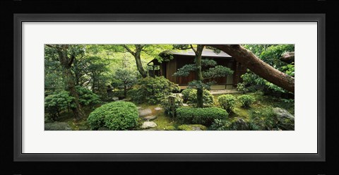 Framed Temple in a garden, Yuzen-En Garden, Chion-In, Higashiyama Ward, Kyoto, Kyoto Prefecture, Kinki Region, Honshu, Japan Print