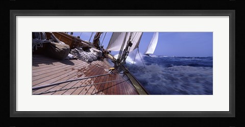 Framed Sailboats in the sea, Antigua, Antigua and Barbuda Print