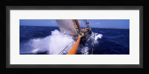 Framed Sailboat in the sea, Antigua, Antigua and Barbuda Print