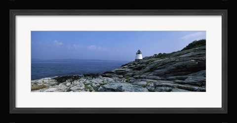 Framed Castle Hill Lighthouse at the seaside, Newport, Newport County, Rhode Island, USA Print