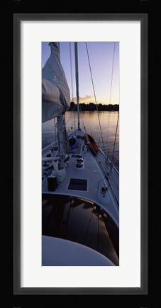 Framed Sailboat in the sea, Kingdom of Tonga,Vava'u Group of Islands, South Pacific (vertical) Print
