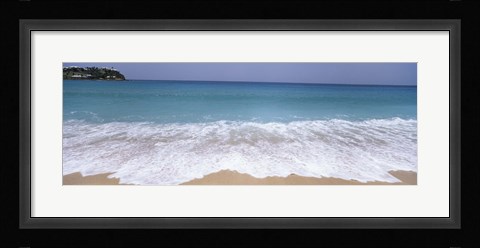 Framed Surf on the beach, Antigua, Antigua and Barbuda Print