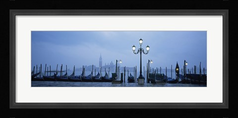 Framed Gondolas in a canal, Grand Canal, St. Mark's Square, San Giorgio Maggiore, Venice, Veneto, Italy Print