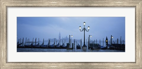Framed Gondolas in a canal, Grand Canal, St. Mark&#39;s Square, San Giorgio Maggiore, Venice, Veneto, Italy Print