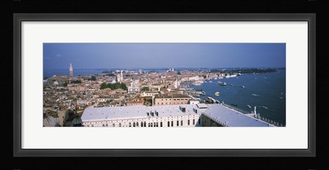 Framed High angle view of a city, Grand Canal, St. Mark's Campanile, Doges Palace, Venice, Veneto, Italy Print
