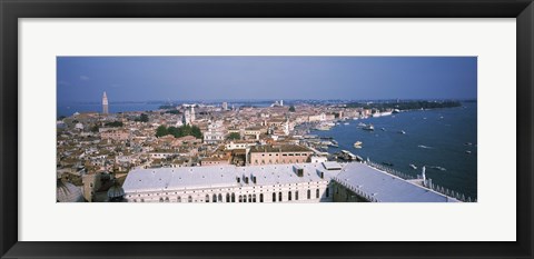 Framed High angle view of a city, Grand Canal, St. Mark&#39;s Campanile, Doges Palace, Venice, Veneto, Italy Print