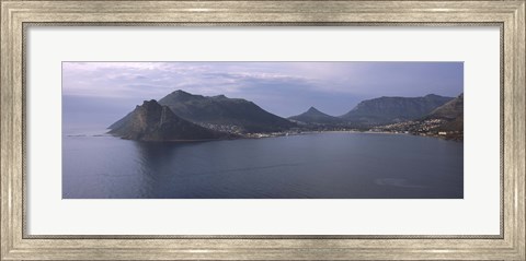 Framed Town surrounded by mountains, Hout Bay, Cape Town, Western Cape Province, Republic of South Africa Print
