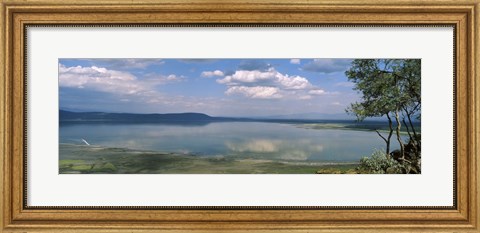 Framed Reflection of clouds in water, Lake Nakuru, Lake Nakuru National Park, Great Rift Valley, Kenya Print