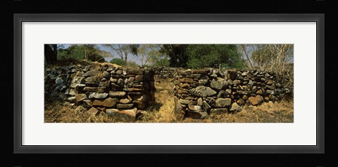 Framed Ruins of a stone wall, Thimlich Ohinga, Lake Victoria, Great Rift Valley, Kenya Print