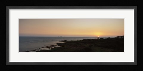 Framed Sunset over a lake, Lake Victoria, Great Rift Valley, Kenya Print