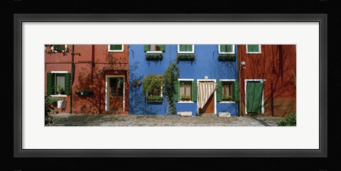 Framed Facade of houses, Burano, Veneto, Italy Print