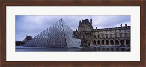 Framed Pyramid in front of a museum, Louvre Pyramid, Musee Du Louvre, Paris, France Print
