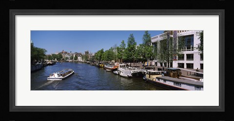 Framed Opera house at the waterfront, Amstel River, Stopera, Amsterdam, Netherlands Print