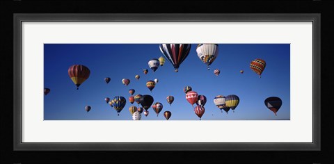 Framed Hot air balloons floating in sky, Albuquerque International Balloon Fiesta, Albuquerque, Bernalillo County, New Mexico, USA Print