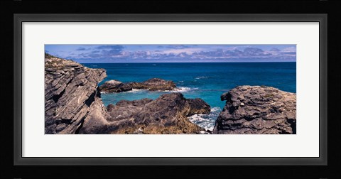 Framed Rock formations on the coast, Bermuda Print