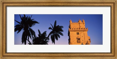 Framed Low angle view of a tower, Torre De Belem, Belem, Lisbon, Portugal Print