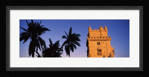 Framed Low angle view of a tower, Torre De Belem, Belem, Lisbon, Portugal Print