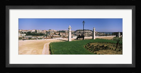 Framed Formal garden in a city, Alfama, Lisbon, Portugal Print