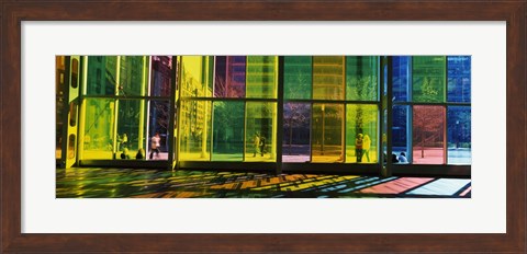 Framed Multi-colored glass in a convention center, Palais De Congres De Montreal, Montreal, Quebec, Canada Print
