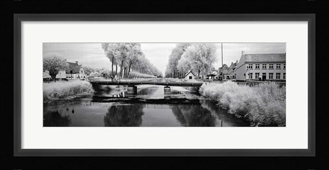 Framed Bridge across a channel connecting Bruges to Damme, West Flanders, Belgium Print