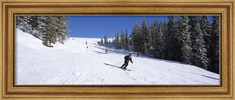 Framed Tourists skiing, Kitzbuhel, Westendorf, Tirol, Austria Print