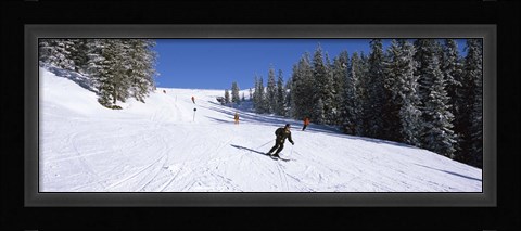 Framed Tourists skiing, Kitzbuhel, Westendorf, Tirol, Austria Print