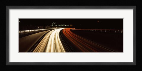 Framed Traffic on a road at evening, Highway B14, Stuttgart, Baden-Wurttemberg, Germany Print