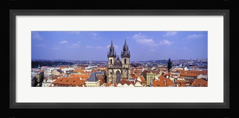 Framed Church in a city, Tyn Church, Prague Old Town Square, Prague, Czech Republic Print