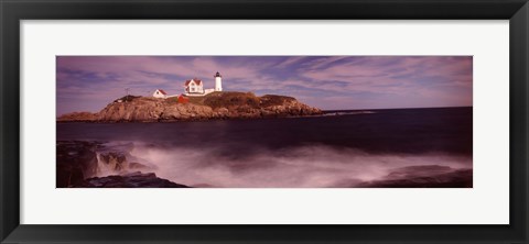 Framed Lighthouse on the coast, Nubble Lighthouse, York, York County, Maine Print