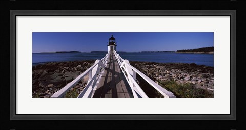 Framed Lighthouse on the coast, Marshall Point Lighthouse, built 1832, rebuilt 1858, Port Clyde, Maine, USA Print