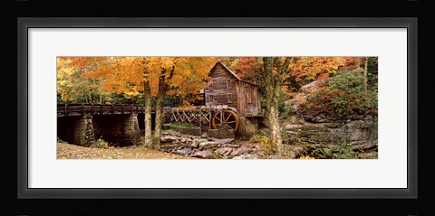 Framed Power station in a forest, Glade Creek Grist Mill, Babcock State Park, West Virginia, USA Print