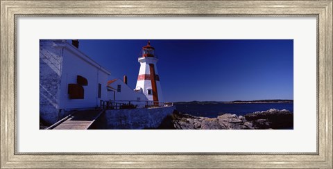 Framed Lighthouse on the coast, Head Harbour Light, Campobello Island, New Brunswick, Canada Print