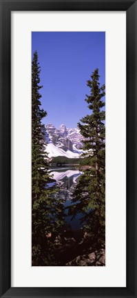 Framed Lake in front of mountains, Banff, Alberta, Canada Print