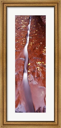 Framed Stream flowing through rocks, Zion National Park, Utah Print