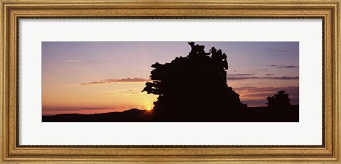 Framed Silhouette of cliffs at sunset, Fantasy Canyon, Uintah County, Utah, USA Print