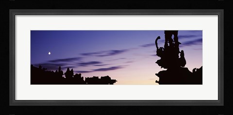 Framed Silhouette of Teapot Rock, Fantasy Canyon, Uintah County, Utah Print