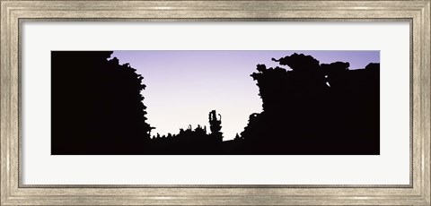 Framed Silhouette of rock formations, Teapot Rock, Fantasy Canyon, Uintah County, Utah Print