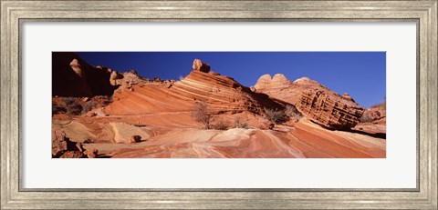 Framed Rock formations on an arid landscape, Coyote Butte, Vermillion Cliffs, Paria Canyon, Arizona, USA Print