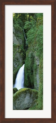 Framed Waterfall in a forest, Columbia River Gorge, Oregon, USA Print