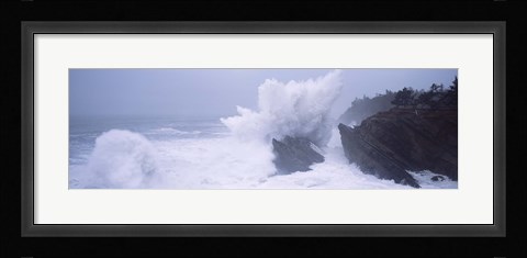 Framed Waves breaking on the coast, Shore Acres State Park, Oregon Print