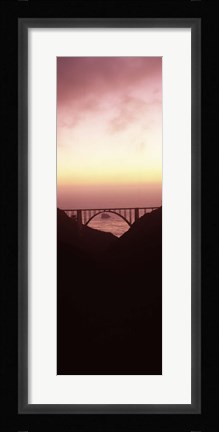 Framed Silhouette of Bixby Bridge, Big Sur, California (vertical) Print