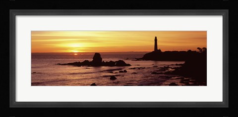 Framed Silhouette of Pigeon Point Lighthouse, California Print
