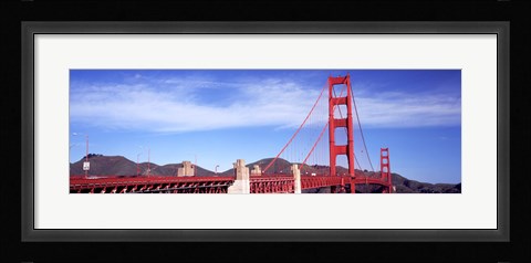 Framed Red suspension bridge, Golden Gate Bridge, San Francisco Bay, San Francisco, California, USA Print
