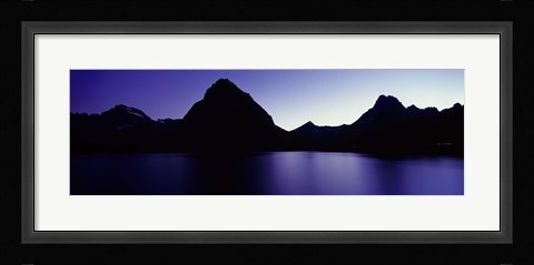 Framed Swiftcurrent Lake, Many Glacier, US Glacier National Park, Montana (Purple View) Print