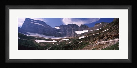 Framed Snow on mountain range, US Glacier National Park, Montana, USA Print